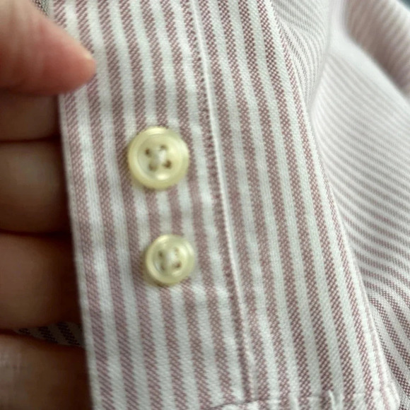L.L. Bean Men's 18-37 Pin Stripe Long Sleeve Shirt Wrinkle Resistant Cotton - Picture 14 of 16